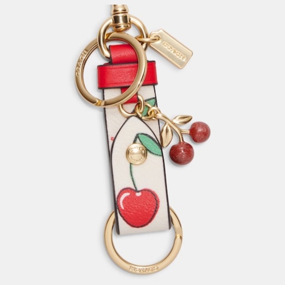 Coach Accessories Coach Trigger Snap Bag Charm With Heart Cherry